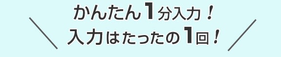 かんたん1分入力!入力はたったの1回!