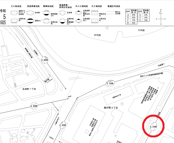 路線価図例（東京都千代田区）