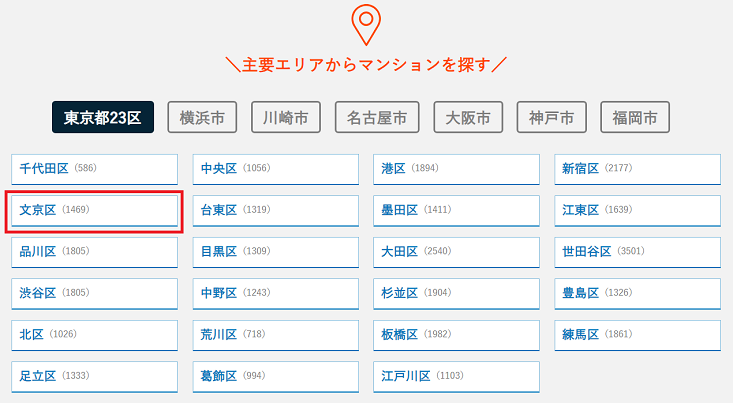 売りたいマンションの名前を検索