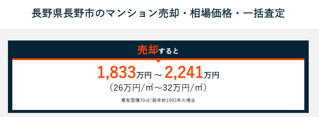 エリアのマンション売却相場ページ