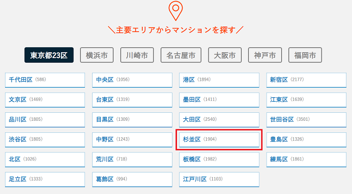 売りたいマンションの名前を検索