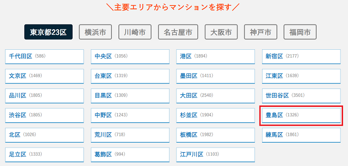 売りたいマンションの名前を検索